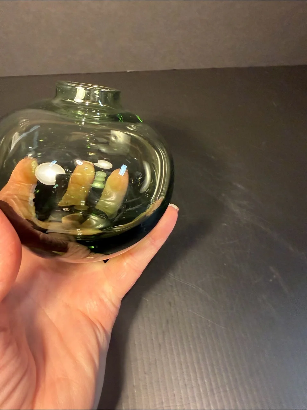 Vintage IKEA Salong Glass Bud Vases - Set of 2 Moss Green & Amber Brown